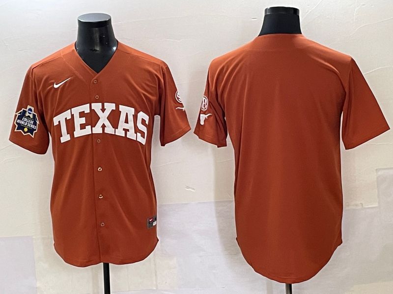 Men 2025 Texas Longhorns Blank Brown Joint Name Nike NCAA Jersey style 4